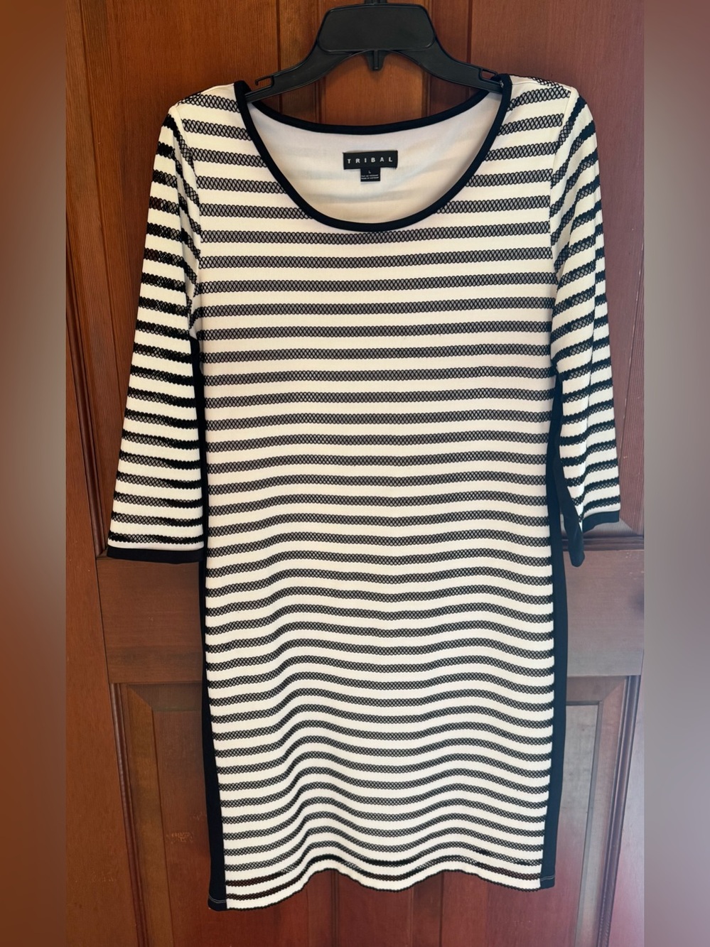 Tribal Black and White Striped Dress